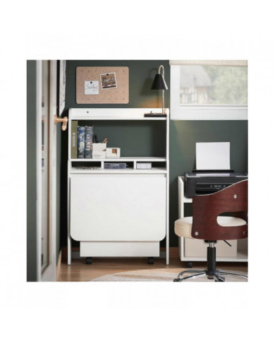 SoBuy Bureau de table pliante pour enfants avec coffre de rangement mobile, FWT105-W