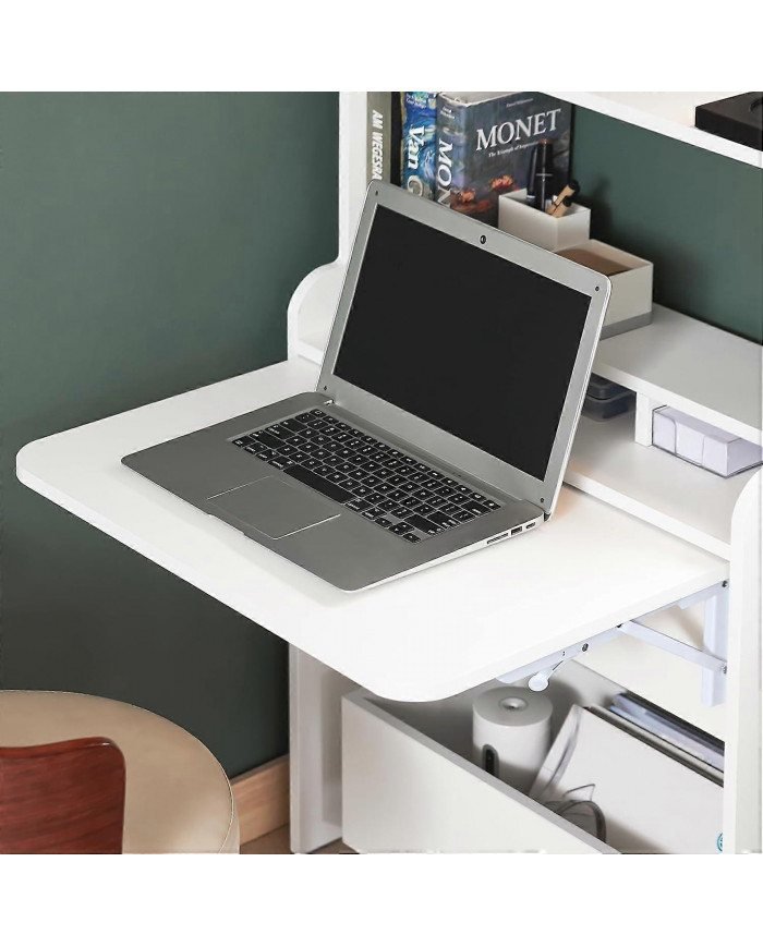 SoBuy Bureau de table pliante pour enfants avec coffre de rangement mobile, FWT105-W