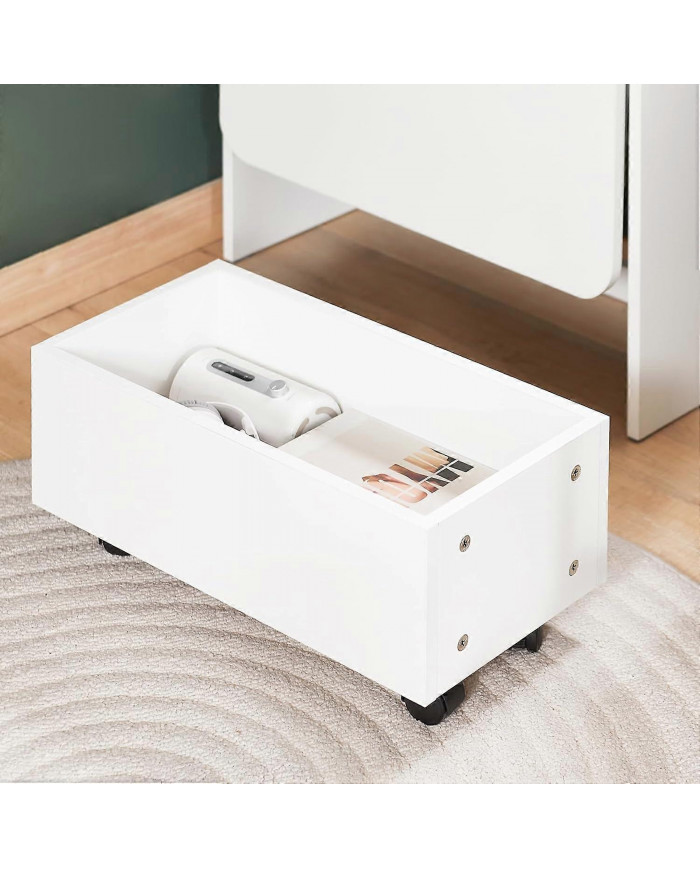 SoBuy Bureau de table pliante pour enfants avec coffre de rangement mobile, FWT105-W