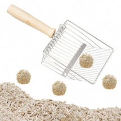 Cats Litter Scoops, Pets Sifter Spade, Durable, Portable Sand Sifter, Kitten Litter Box Scooper, with Wooden Handle