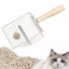 Cats Litter Scoops, Pets Sifter Spade, Durable, Portable Sand Sifter, Kitten Litter Box Scooper, with Wooden Handle