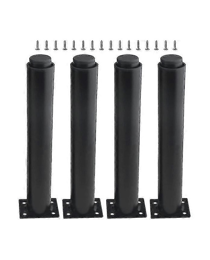 (25-42cm, noir) Lot de 4 pieds de meubles en métal réglables solides-En stock