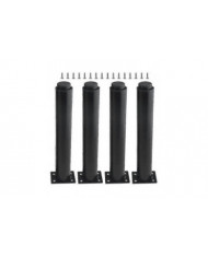 (25-42cm, noir) Lot de 4 pieds de meubles en métal réglables solides-En stock