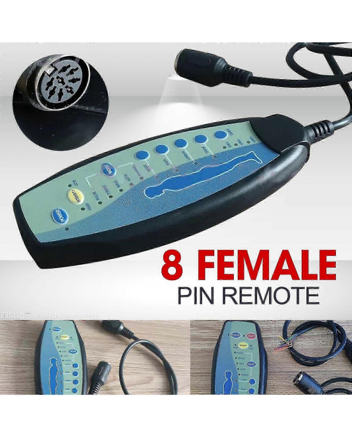 8 Télécommande à broches femelles pour le contrôleur manuel de fauteuil inclinable de massage Power Lift 12VD75