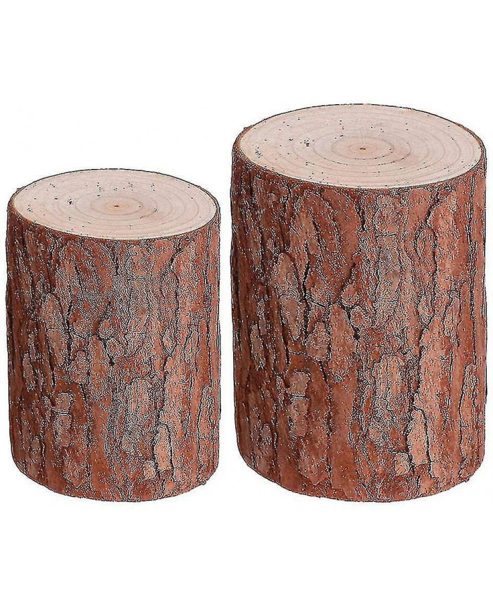 Tabouret de jardin extérieur intérieur rond de 2 pièces Souche rustique