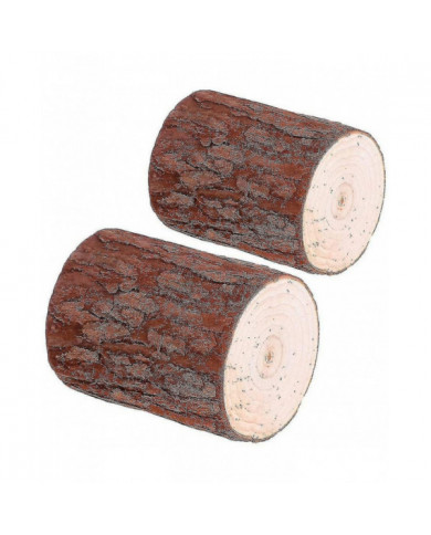 Tabouret de jardin extérieur intérieur rond de 2 pièces Souche rustique