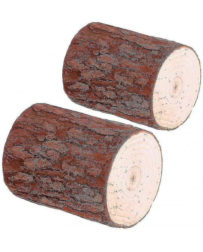 Tabouret de jardin extérieur intérieur rond de 2 pièces Souche rustique