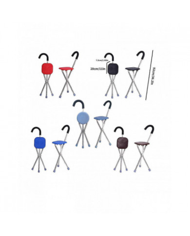 Tabouret de canne pliant Chaise de bâton de marche Tabouret de béquille pour personnes âgées, canne de marche w/siège