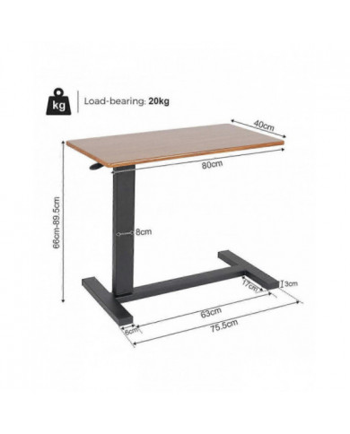 Bureau de table d’ordinateur portable réglable avec roues