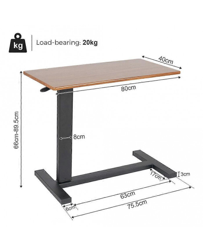 Bureau de table d’ordinateur portable réglable avec roues