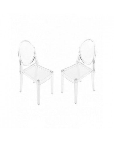 2 pièces 1/6 Plastique Chaise de salle à manger Meubles pour poupée Clear Ghost Chair
