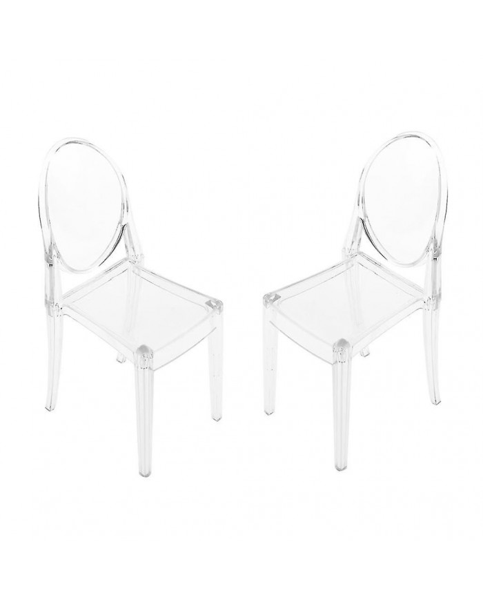 2 pièces 1/6 Plastique Chaise de salle à manger Meubles pour poupée Clear Ghost Chair