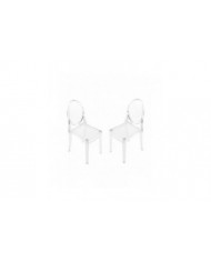2 pièces 1/6 Plastique Chaise de salle à manger Meubles pour poupée Clear Ghost Chair