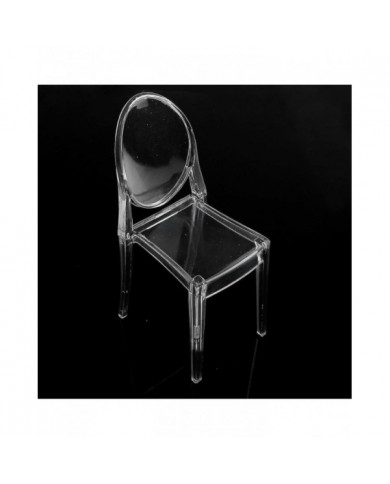 2 pièces 1/6 Plastique Chaise de salle à manger Meubles pour poupée Clear Ghost Chair