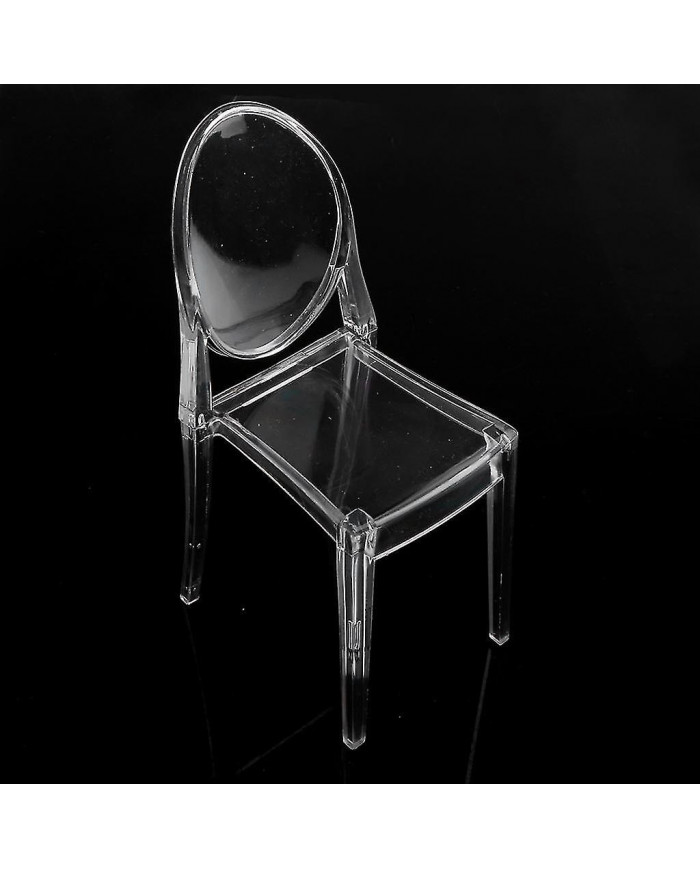 2 pièces 1/6 Plastique Chaise de salle à manger Meubles pour poupée Clear Ghost Chair