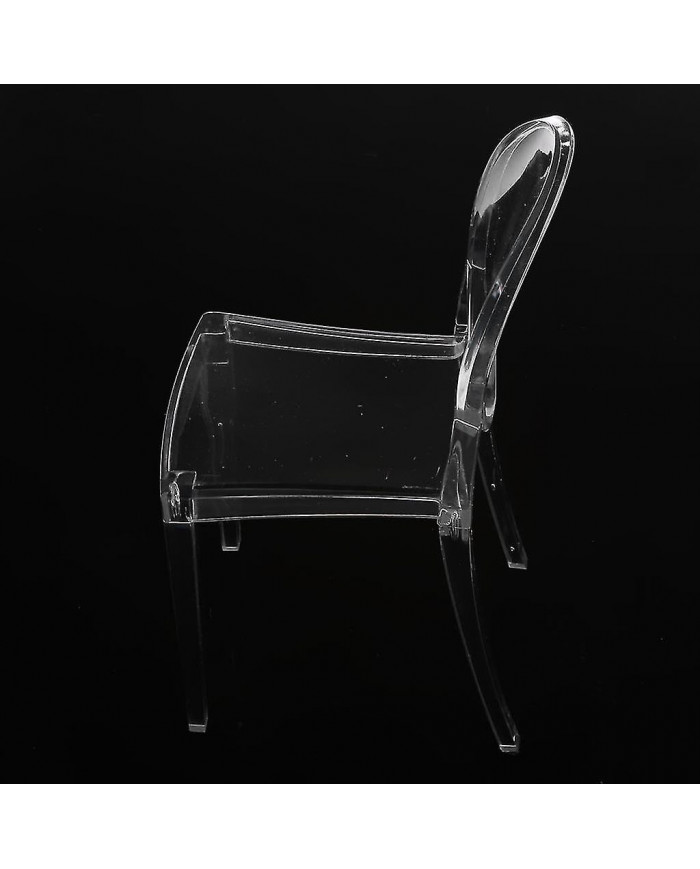 2 pièces 1/6 Plastique Chaise de salle à manger Meubles pour poupée Clear Ghost Chair
