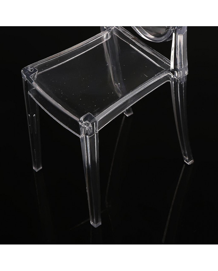 2 pièces 1/6 Plastique Chaise de salle à manger Meubles pour poupée Clear Ghost Chair
