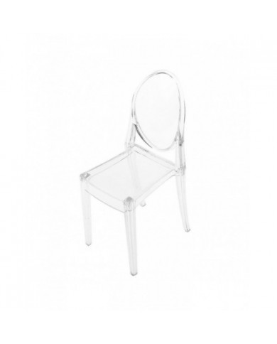 2 pièces 1/6 Plastique Chaise de salle à manger Meubles pour poupée Clear Ghost Chair