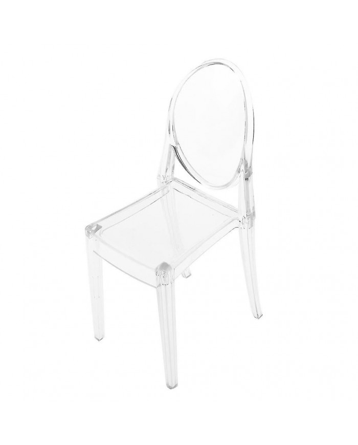 2 pièces 1/6 Plastique Chaise de salle à manger Meubles pour poupée Clear Ghost Chair
