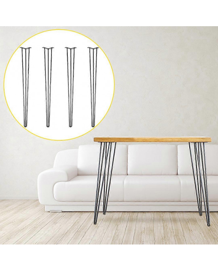 4 x pieds en épingle à cheveux / pieds en épingle à cheveux ensemble pour meubles banc bureau table en acier