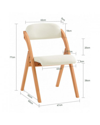 SoBuy Chaise pliante Chaise de salle à manger de cuisine pliante rembourrée en bois Chaise de bureau Chaise de [...]