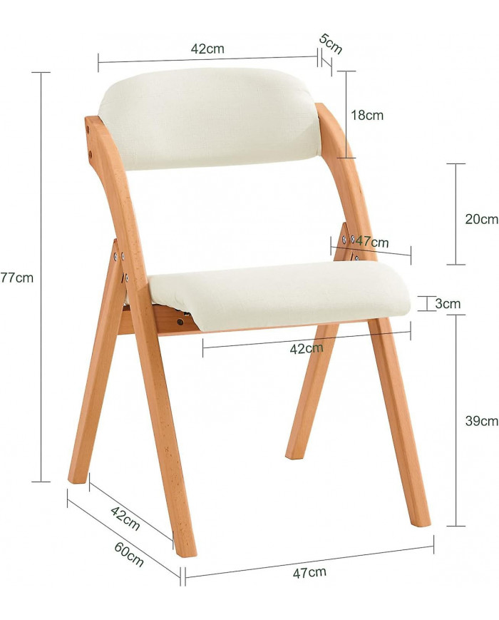 SoBuy Chaise pliante Chaise de salle à manger de cuisine pliante rembourrée en bois Chaise de bureau Chaise de [...]