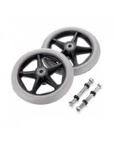 2pcs 6 pouces Remplacement de fauteuil roulant Roue en caoutchouc Roues avant Rollator Walker Antidérapant [...]