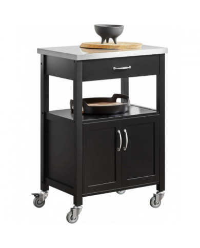 Chariot de cuisine SoBuy avec dessus en acier inoxydable, FKW22-SCH