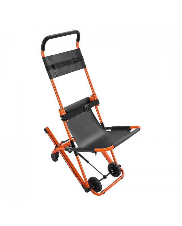 Chaise d’escalier manuelle, capacité de charge de 350 lb, fauteuil roulant d’escalier d’urgence pliable avec 4 roues