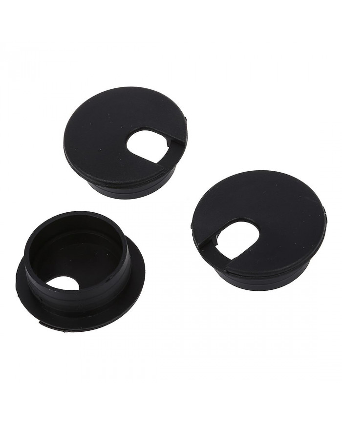 10 Pcs 35mm Noir Câble Grommet Câble Sortie Bureau Table Fil