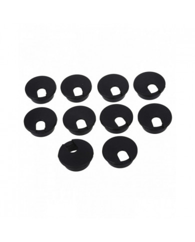 10 Pcs 35mm Noir Câble Grommet Câble Sortie Bureau Table Fil