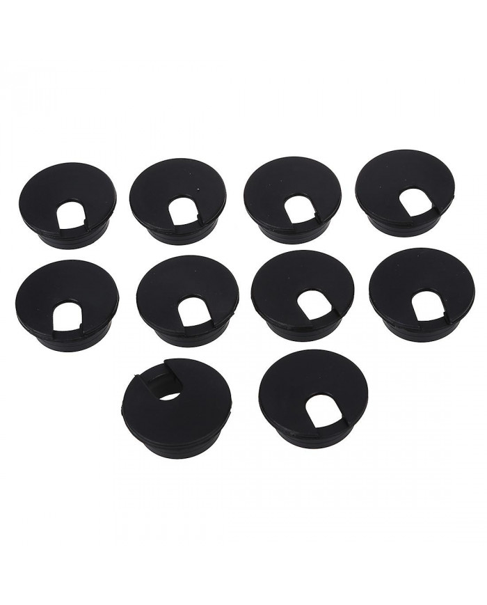 10 Pcs 35mm Noir Câble Grommet Câble Sortie Bureau Table Fil