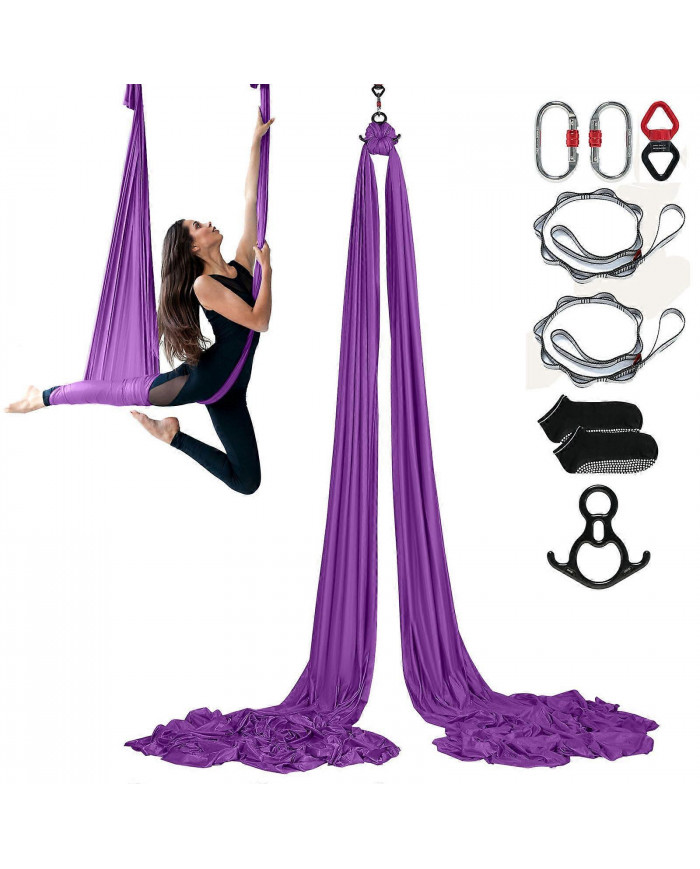 Soie aérienne & Yoga balançoire, 8,7 yards, kit de hamac de Yoga aérien avec tissu en nylon 100 g/m², matériel de [...]