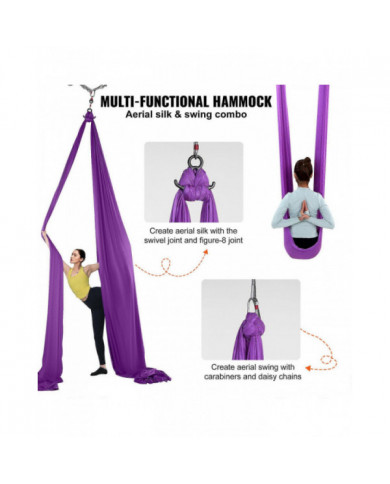 Soie aérienne & Yoga balançoire, 8,7 yards, kit de hamac de Yoga aérien avec tissu en nylon 100 g/m², matériel de [...]