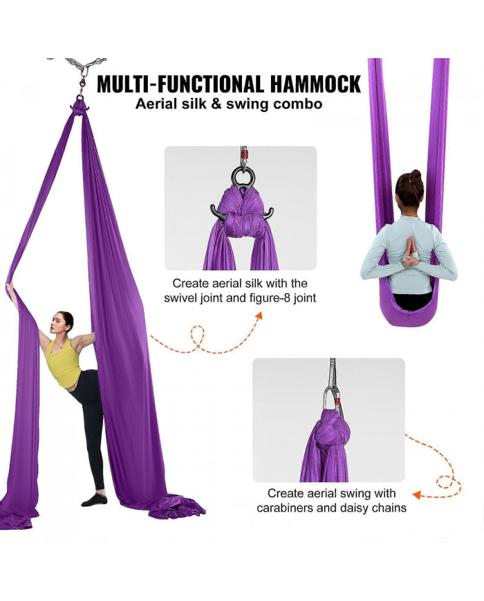 Soie aérienne & Yoga balançoire, 8,7 yards, kit de hamac de Yoga aérien avec tissu en nylon 100 g/m², matériel de [...]