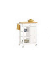 Cuisine SoBuy chariot armoire de rangement chariot, tiroir et étagères, blanc, FKW46-WN