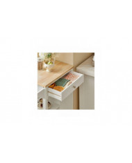 Cuisine SoBuy chariot armoire de rangement chariot, tiroir et étagères, blanc, FKW46-WN