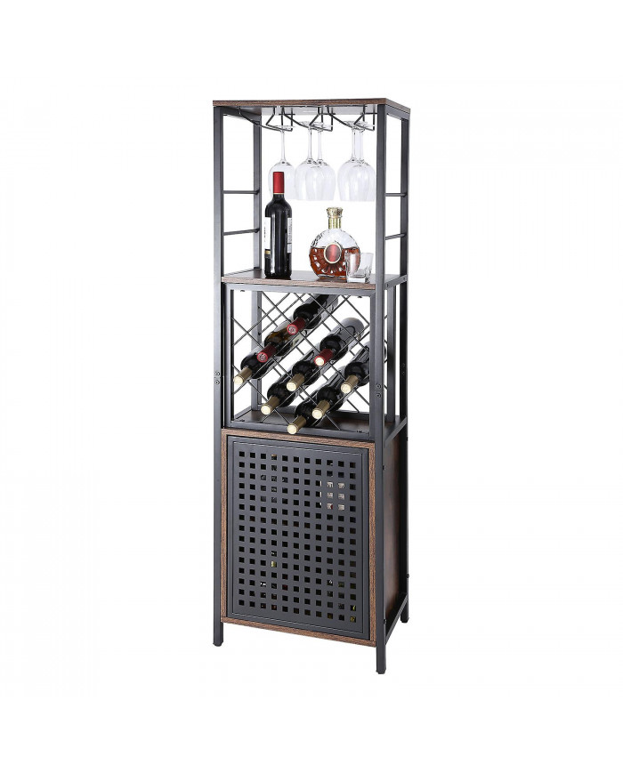 Meuble de bar industriel de 18 pouces, table à vin pour liqueur et verres, buffet buffet avec porte-verre et [...]