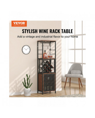 Meuble de bar industriel de 18 pouces, table à vin pour liqueur et verres, buffet buffet avec porte-verre et [...]