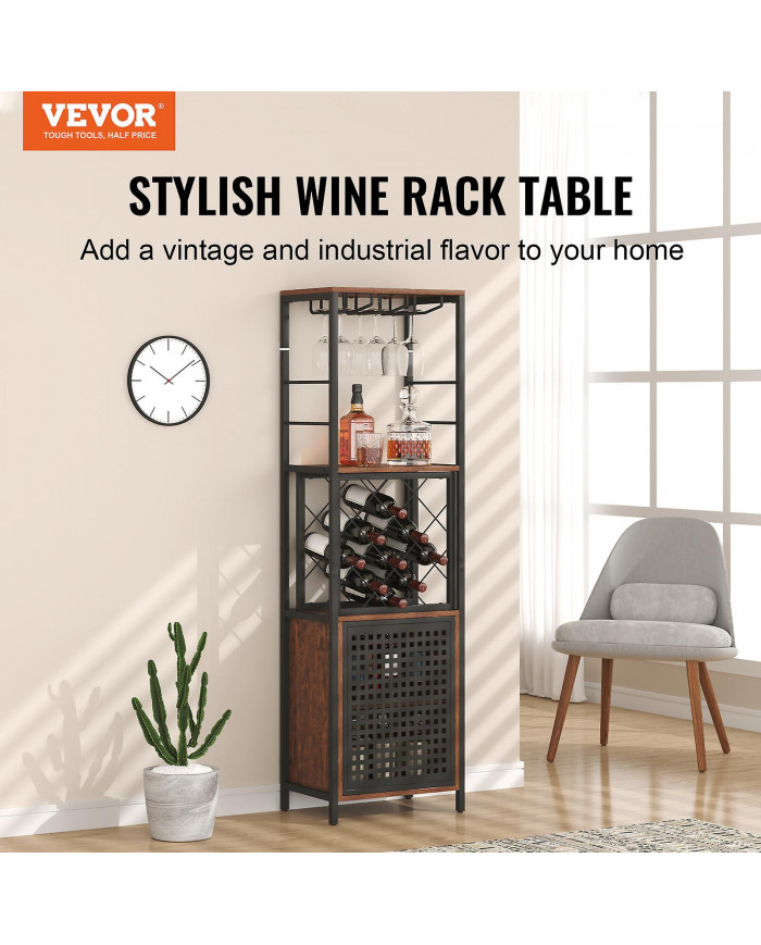 Meuble de bar industriel de 18 pouces, table à vin pour liqueur et verres, buffet buffet avec porte-verre et [...]