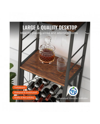 Meuble de bar industriel de 18 pouces, table à vin pour liqueur et verres, buffet buffet avec porte-verre et [...]