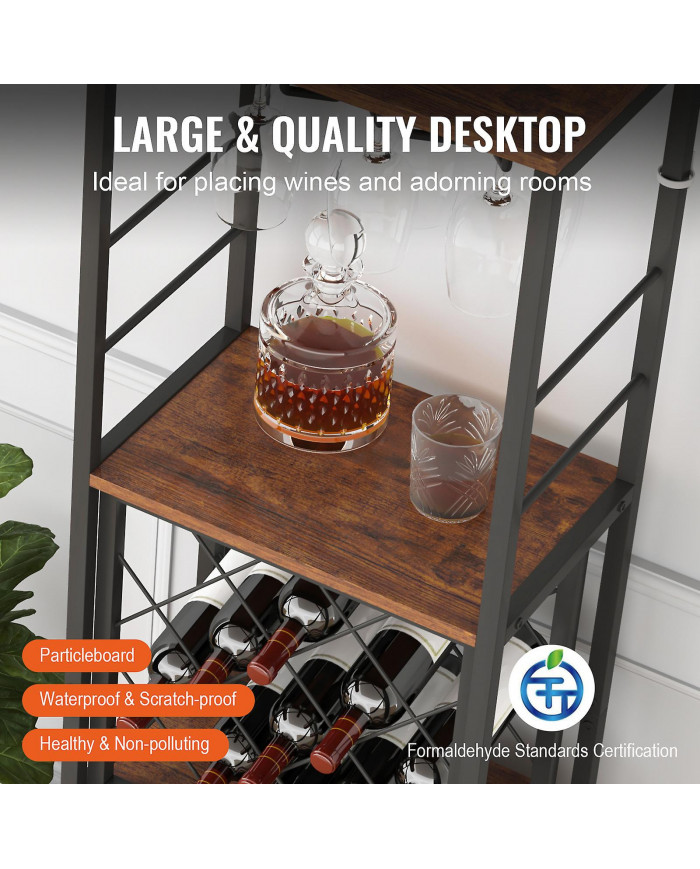 Meuble de bar industriel de 18 pouces, table à vin pour liqueur et verres, buffet buffet avec porte-verre et [...]