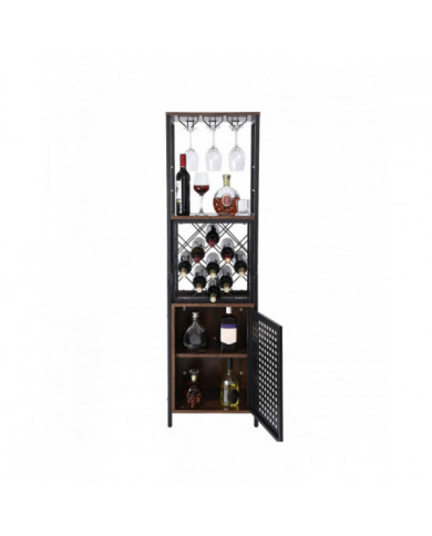 Meuble de bar industriel de 18 pouces, table à vin pour liqueur et verres, buffet buffet avec porte-verre et [...]
