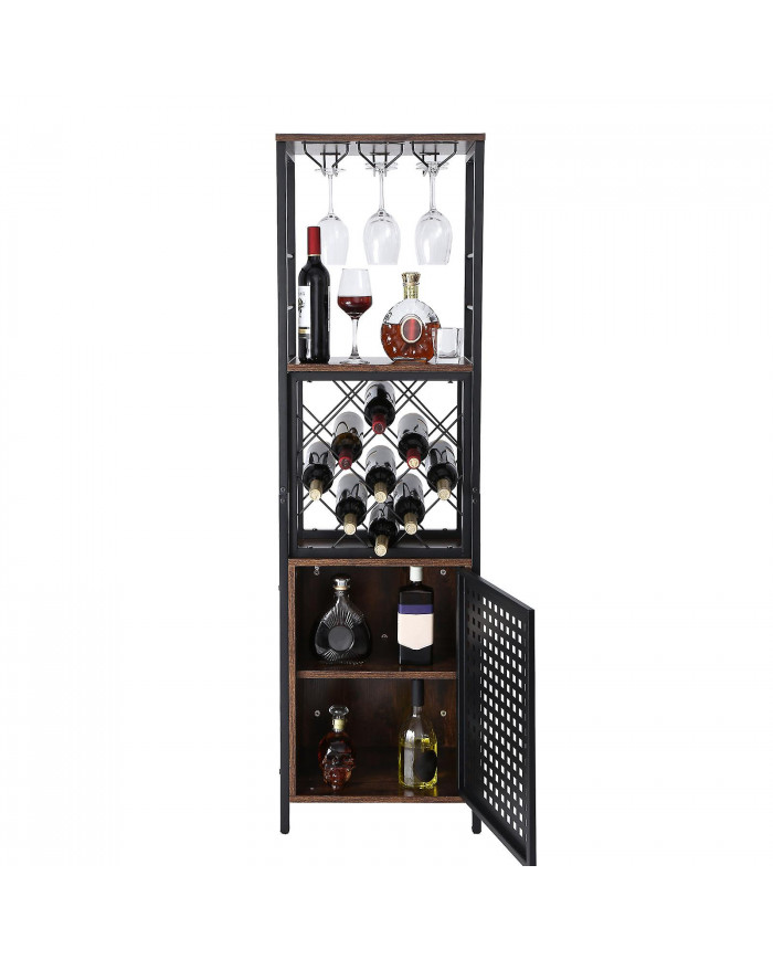 Meuble de bar industriel de 18 pouces, table à vin pour liqueur et verres, buffet buffet avec porte-verre et [...]