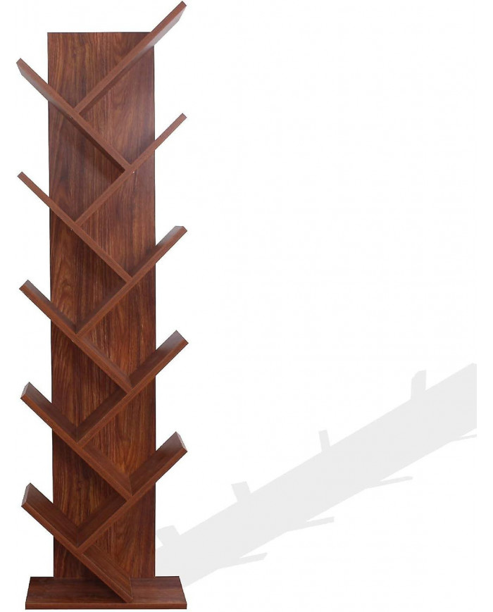 Rebecca Mobili Scaffale Libri Libreria 10 Mensole Mdf Marrone Noce 160x44.5x22