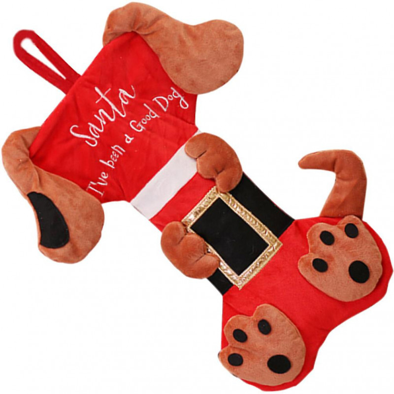 Christmas Hanging Candy Bag Christmas Sock Gift Bag Bone-shape Stocking Bag