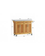 SoBuy Worktop Extensible Kitchen Trolley Island, FKW69-N