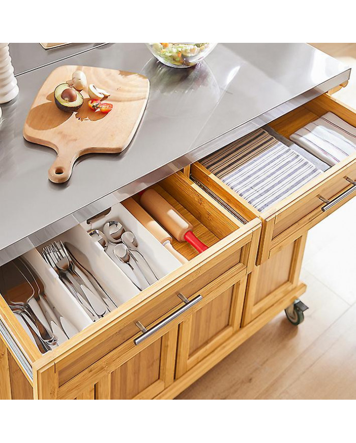 SoBuy Worktop Extensible Kitchen Trolley Island, FKW69-N