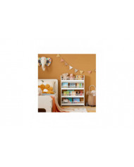 SoBuy bois blanc 4 niveaux enfants rangement mural rayonnage bibliothèque Rack KMB08-K-W