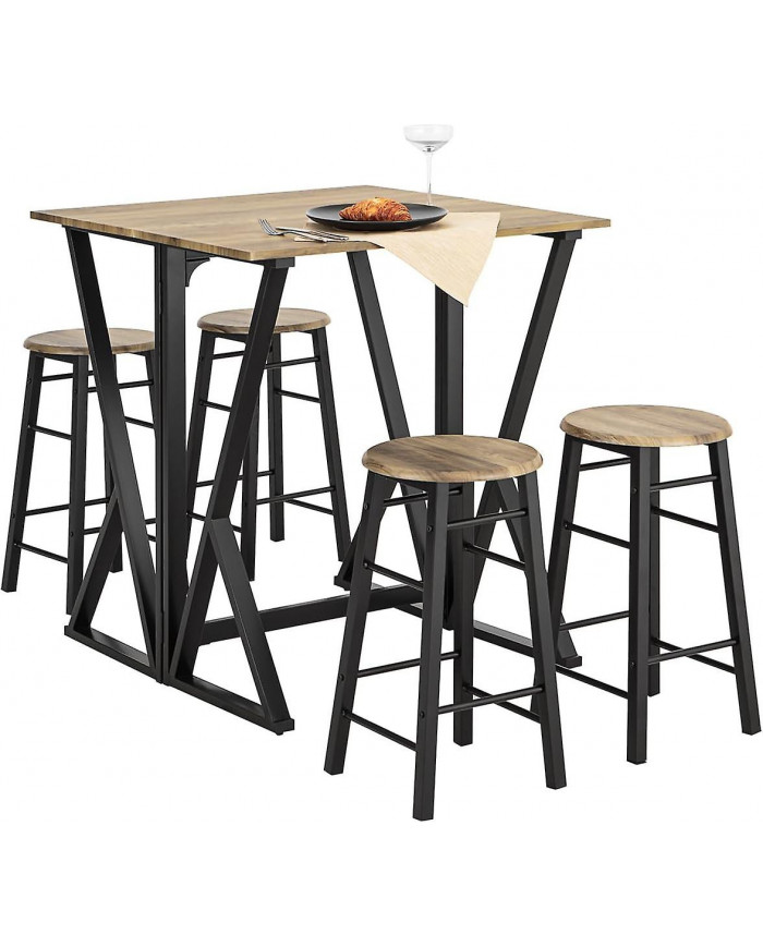 SoBuy Bar Set-Table de barre à moitié pliée et 4 tabourets, OGT24-N